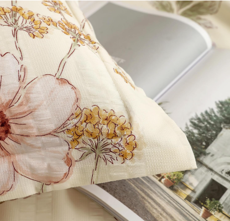 Story@Home King Size Bedsheet | Cloud Cotton Flatsheet King Size with Two Pillow Covers| Super Soft Bed Sheet for King Size Bed | Floral Design (270 x 250 cm, Off White & Red)